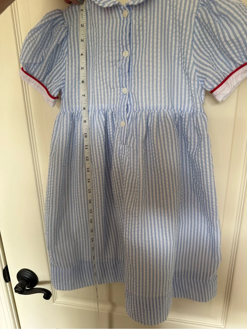 Smockingbird Girls Smocked Sailboat Seersucker Dress Size 5